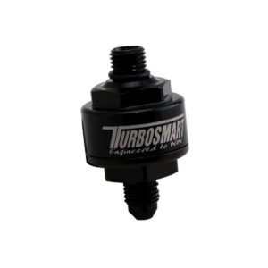 Turbosmart Billet Turbo Oil Feed Filter 44um AN-4 to AN-4 ORB - Black
